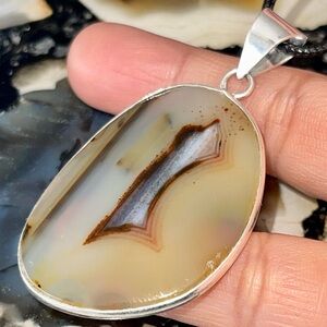 Yellow Stone Montana Fire Agate Pendant 2 1/4”